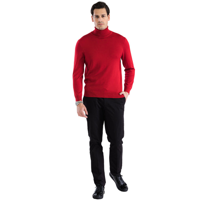 MENS RED PULLOVER TURTLENECK SWEATER USA Men's Outlet