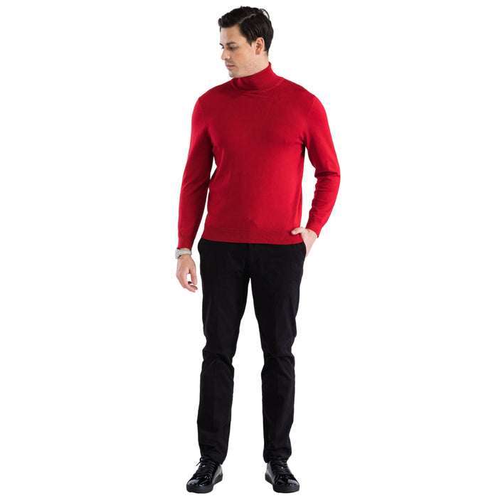 MENS RED PULLOVER TURTLENECK SWEATER USA Men's Outlet