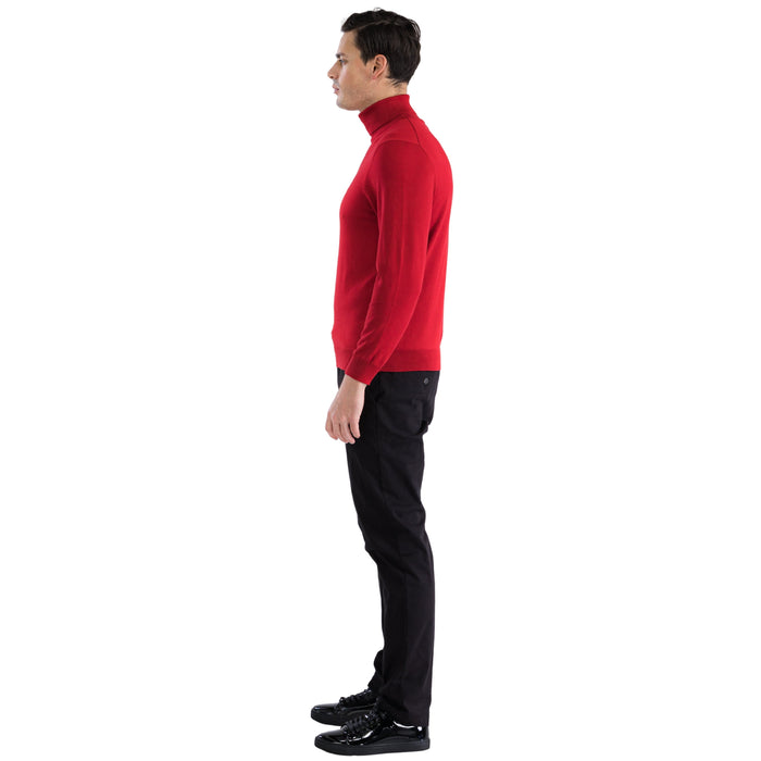 MENS RED PULLOVER TURTLENECK SWEATER USA Men's Outlet