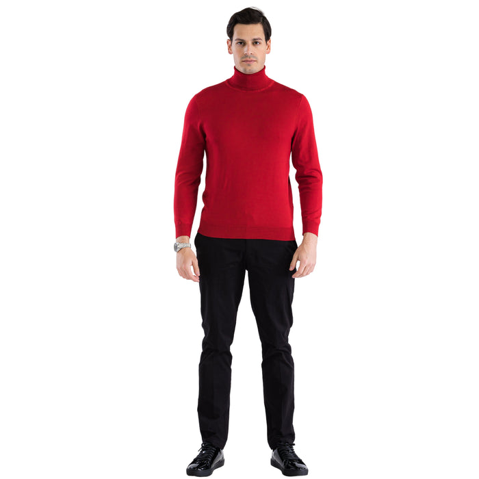 MENS RED PULLOVER TURTLENECK SWEATER USA Men's Outlet