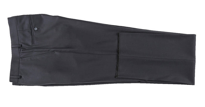 Half Canvas Wool Dress Suit Modern Fit 2 Piece in Black by Rivelino