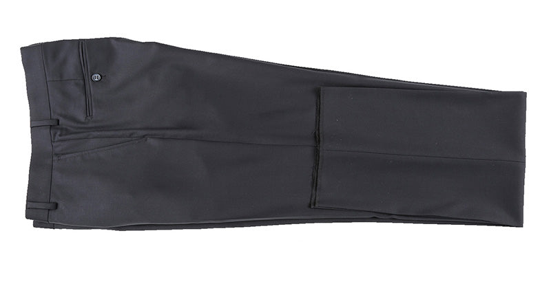 Half Canvas Wool Dress Suit Modern Fit 2 Piece in Black by Rivelino