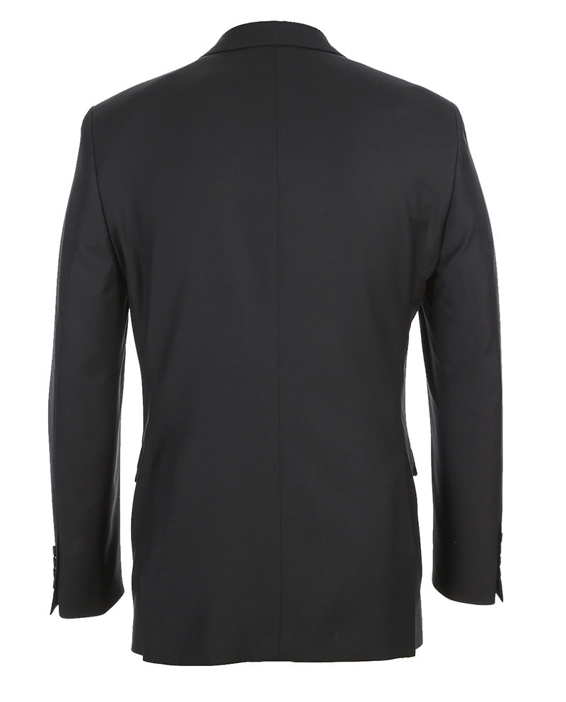 Half Canvas Wool Dress Suit Regular Fit 2 Piece in Black by Rivelino