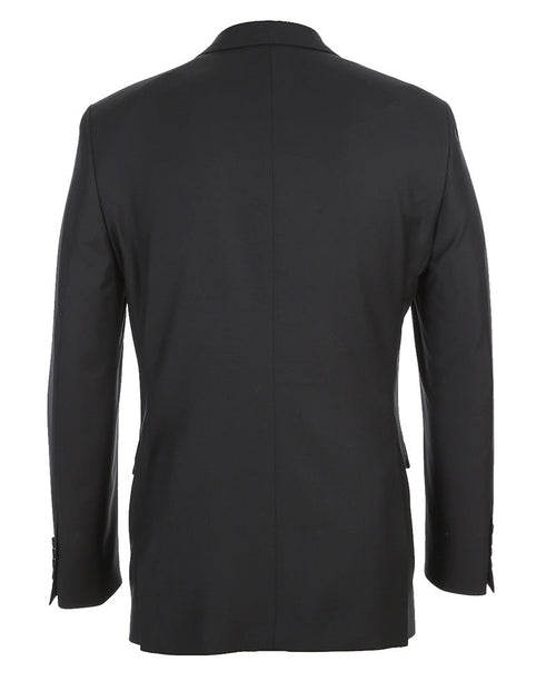 Half Canvas Wool Dress Suit Modern Fit 2 Piece in Black by Rivelino