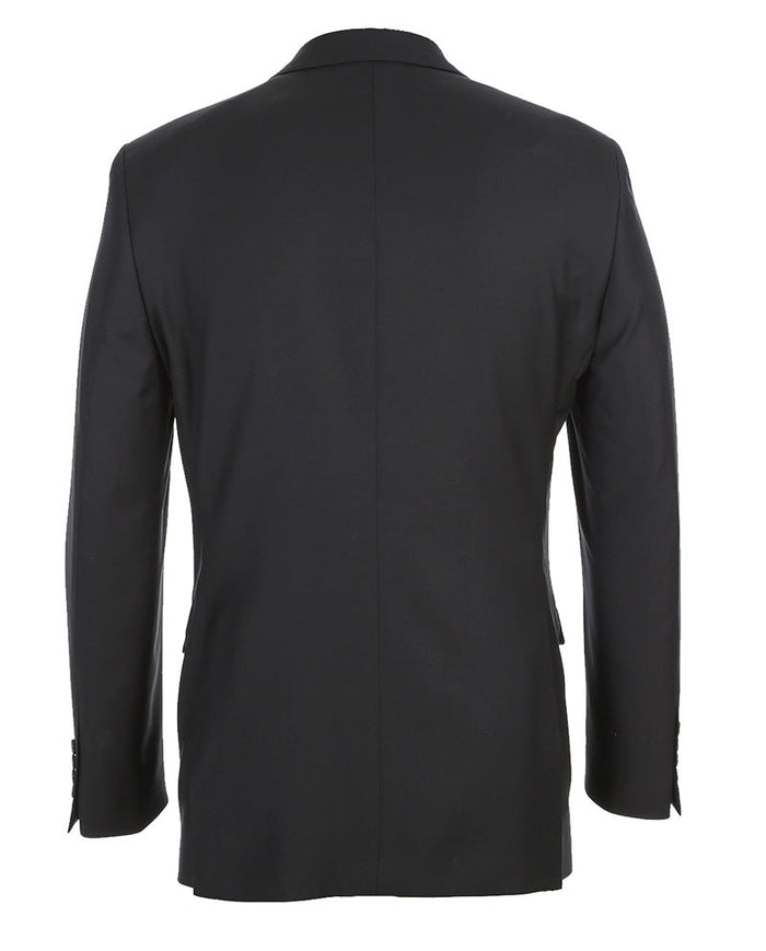 Half Canvas Wool Dress Suit Modern Fit 2 Piece in Black by Rivelino