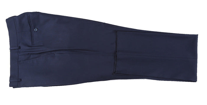 Half Canvas Stretch Wool Dress Suit Modern Fit 2 Piece in Navy by Rivelino