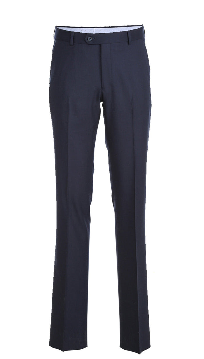Half Canvas Stretch Wool Dress Suit Modern Fit 2 Piece in Navy by Rivelino