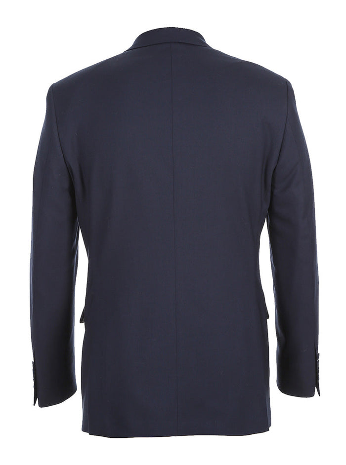 Half Canvas Stretch Wool Dress Suit Modern Fit 2 Piece in Navy by Rivelino
