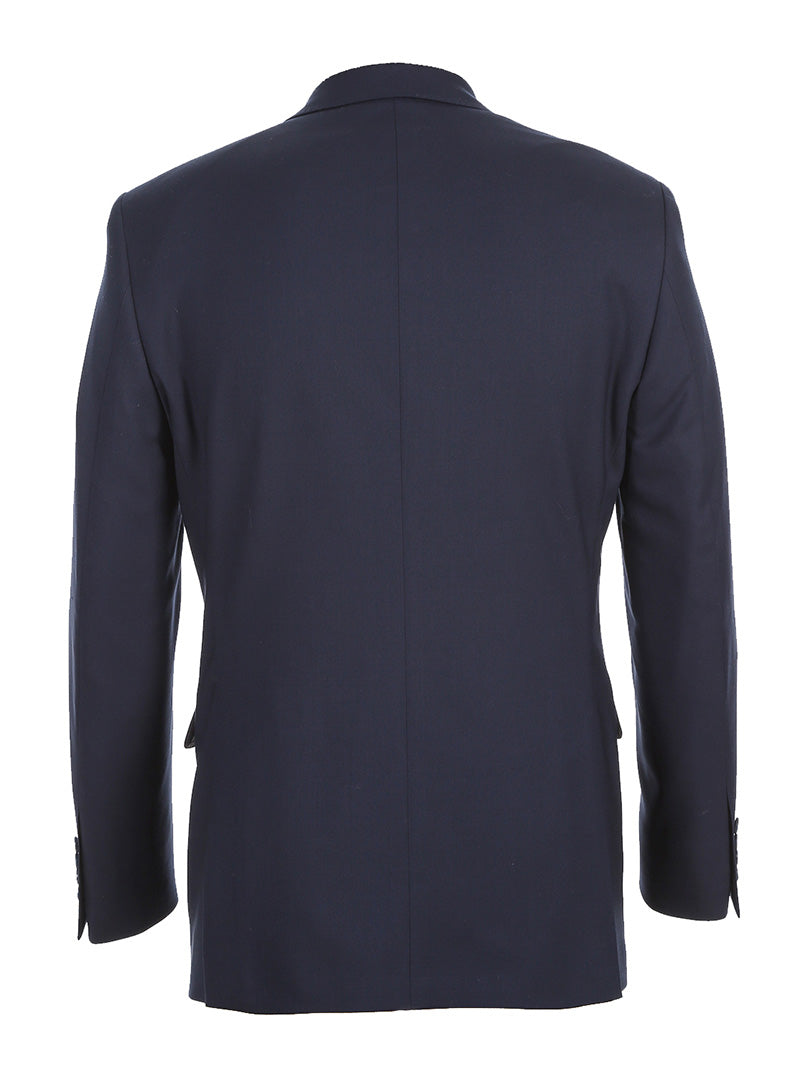 Half Canvas Stretch Wool Dress Suit Modern Fit 2 Piece in Navy by Rivelino