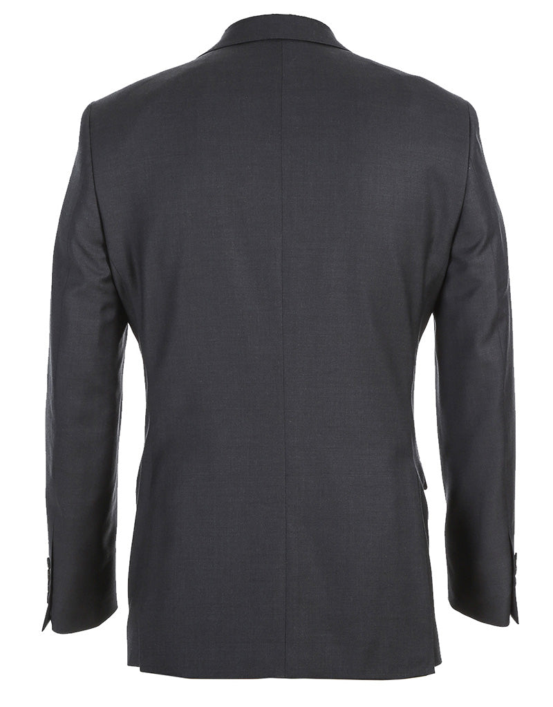 Half Canvas Wool Dress Suit Regular Fit 2 Piece in Charcoal by Rivelino