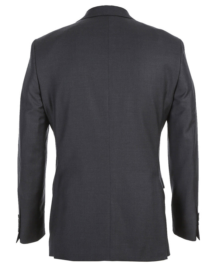 Half Canvas Wool Dress Suit Modern Fit 2 Piece in Charcoal by Rivelino