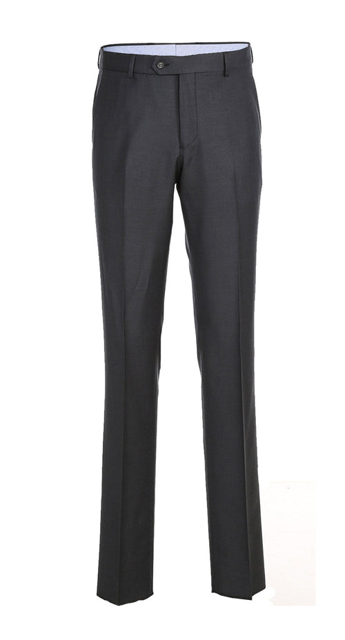 Half Canvas Wool Dress Suit Regular Fit 2 Piece in Charcoal by Rivelino