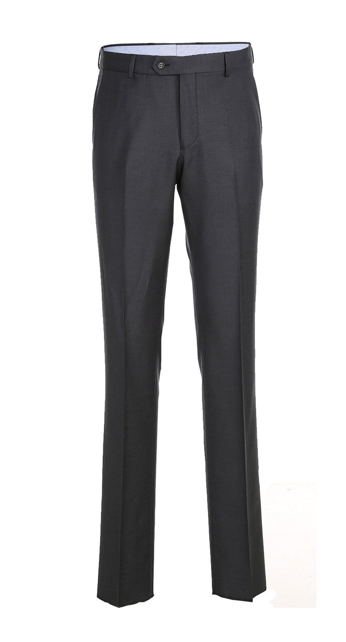 Half Canvas Wool Dress Suit Modern Fit 2 Piece in Charcoal by Rivelino