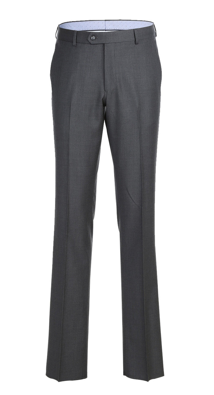 Half Canvas Wool Dress Suit Regular Fit 2 Piece in Gray by Rivelino