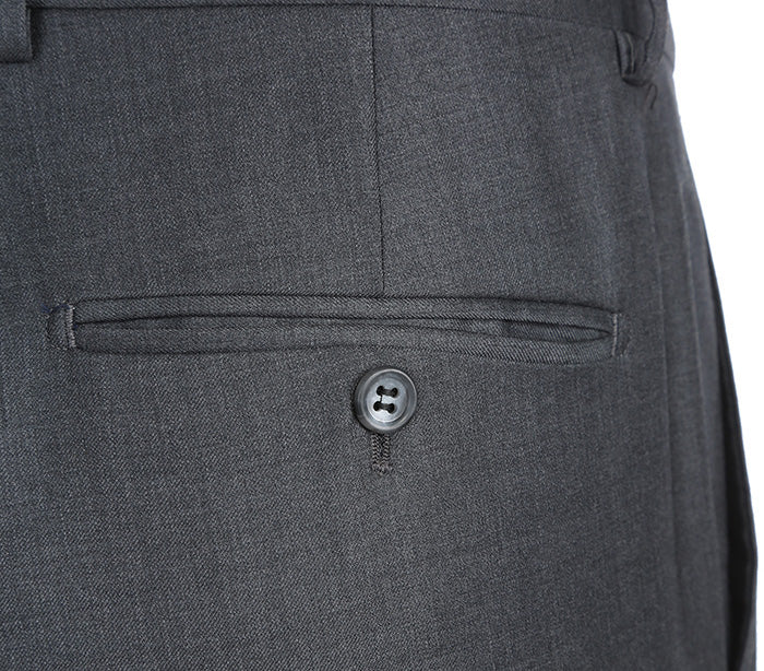 Half Canvas Wool Dress Suit Regular Fit 2 Piece in Gray by Rivelino
