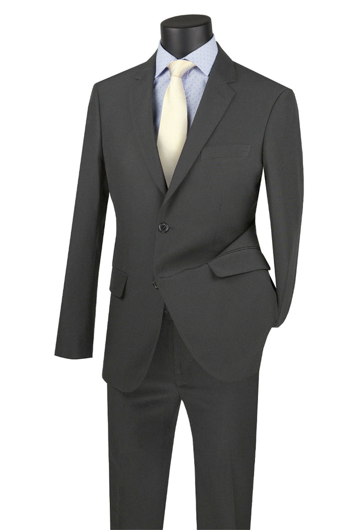 Mens Basic 2 Button Classic Fit Poplin Suit in Burgundy by Vinci