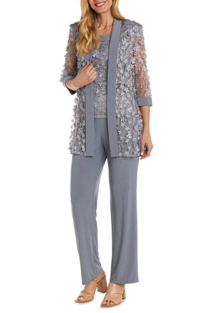 RM Richards 3-Piece Floral Applique Pants Set