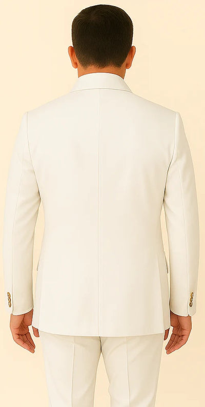Rossi Man DUKE RM1762 Slim Fit 3-Piece White Suit - Modern Formalwear for Men at USA Men's Outlet