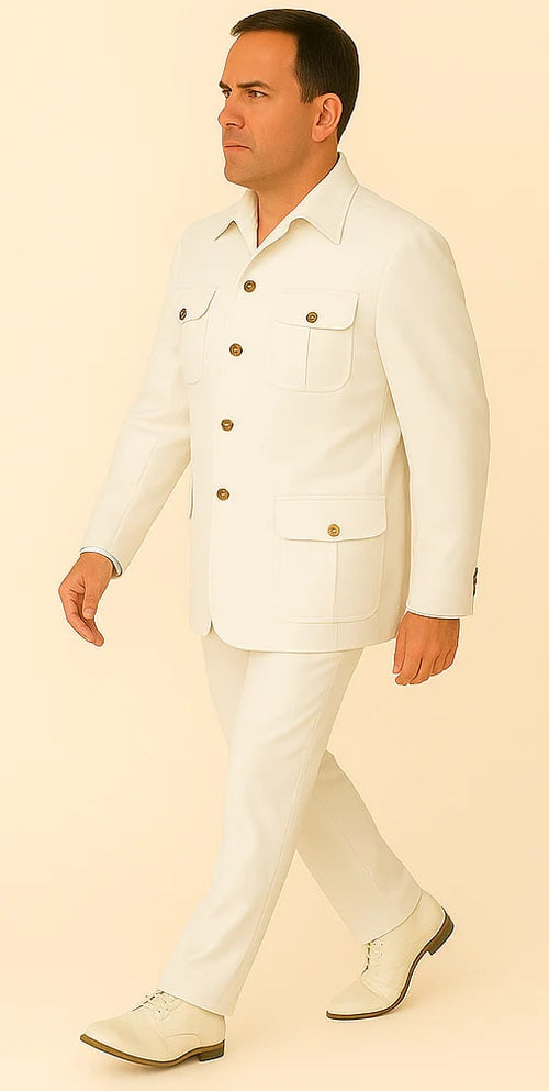 Rossi Man DUKE RM1762 Slim Fit 3-Piece White Suit - Modern Formalwear for Men at USA Men's Outlet
