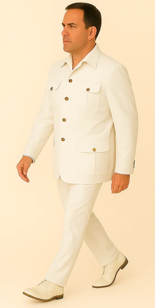Rossi Man DUKE RM1762 Slim Fit 3-Piece White Suit - Modern Formalwear for Men at USA Men's Outlet