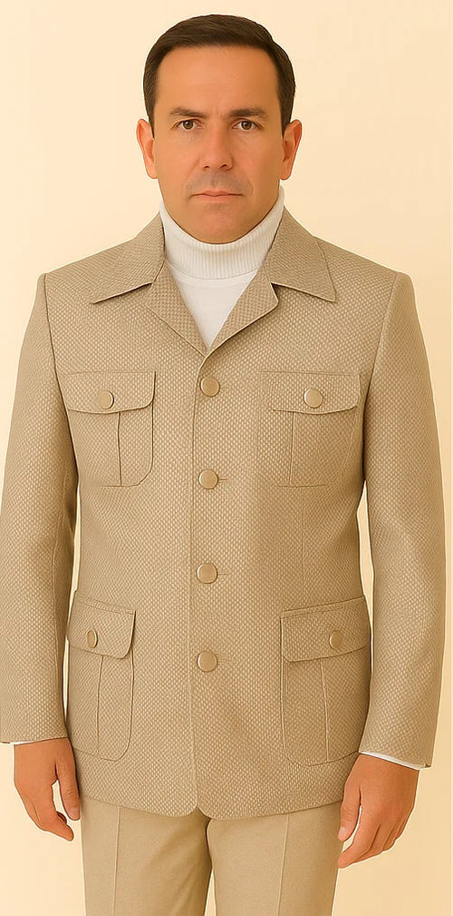 Rossi Man DUKE RM1766 Slim Fit 3-Piece Suit for Men – Modern Cream Off-White Formalwear