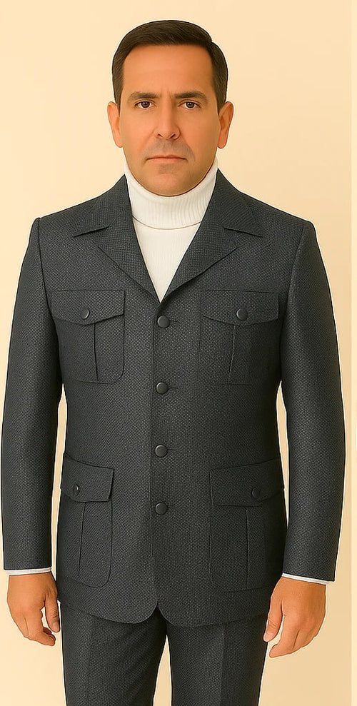 Rossi Man DUKE RM1767 – Slim Fit Steel Grey 3-Piece Suit for Men | Elegant Formalwear