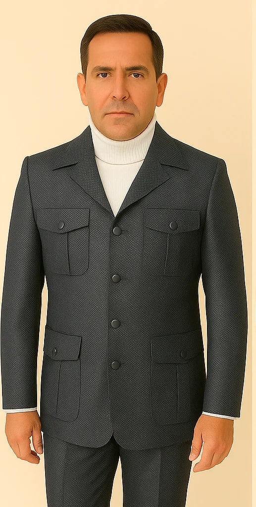 Rossi Man DUKE RM1767 - Slim Fit Steel Grey 3-Piece Suit for Men - Elegant Formalwear by USA Men's Outlet