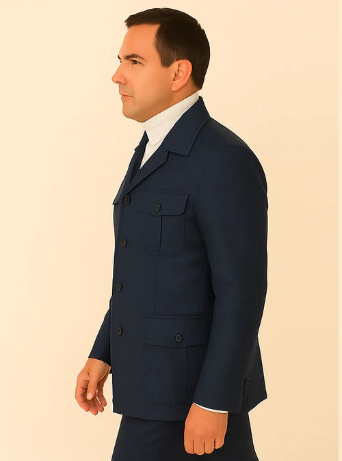 Rossi Man DUKE RM1768 – Slim Fit Navy 3-Piece Suit for Men | Stylish Formalwear