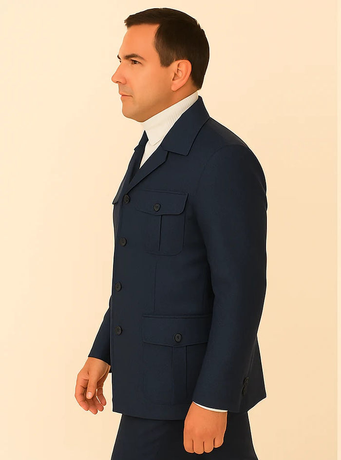 Rossi Man DUKE RM1768 - Slim Fit Navy 3-Piece Suit for Men - Stylish Formalwear by USA Men's Outlet