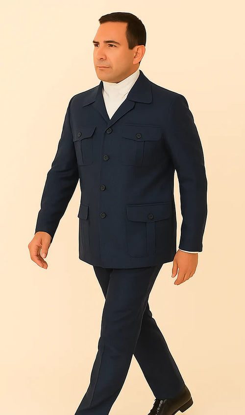 Rossi Man DUKE RM1768 - Slim Fit Navy 3-Piece Suit for Men - Stylish Formalwear by USA Men's Outlet
