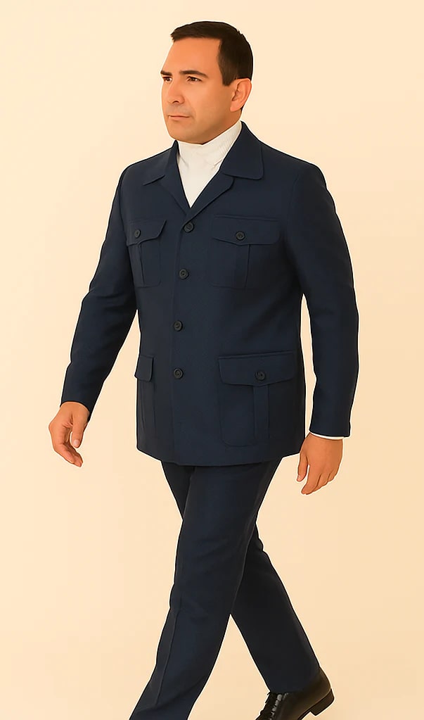 Rossi Man DUKE RM1768 - Slim Fit Navy 3-Piece Suit for Men - Stylish Formalwear by USA Men's Outlet