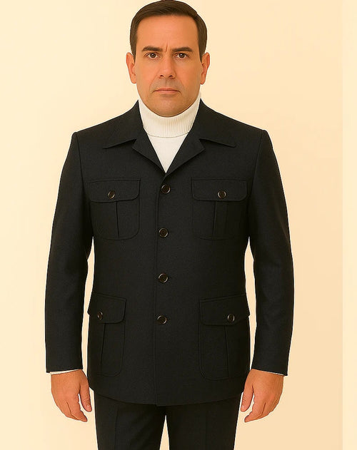 Rossi Man DUKE RM1769 - Slim Fit Black 3-Piece Suit for Men - Modern Formalwear - USA Men's Outlet