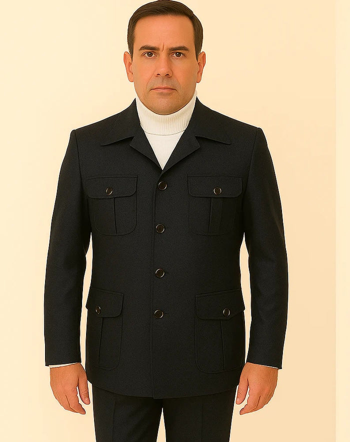 Rossi Man DUKE RM1769 - Slim Fit Black 3-Piece Suit for Men - Modern Formalwear - USA Men's Outlet