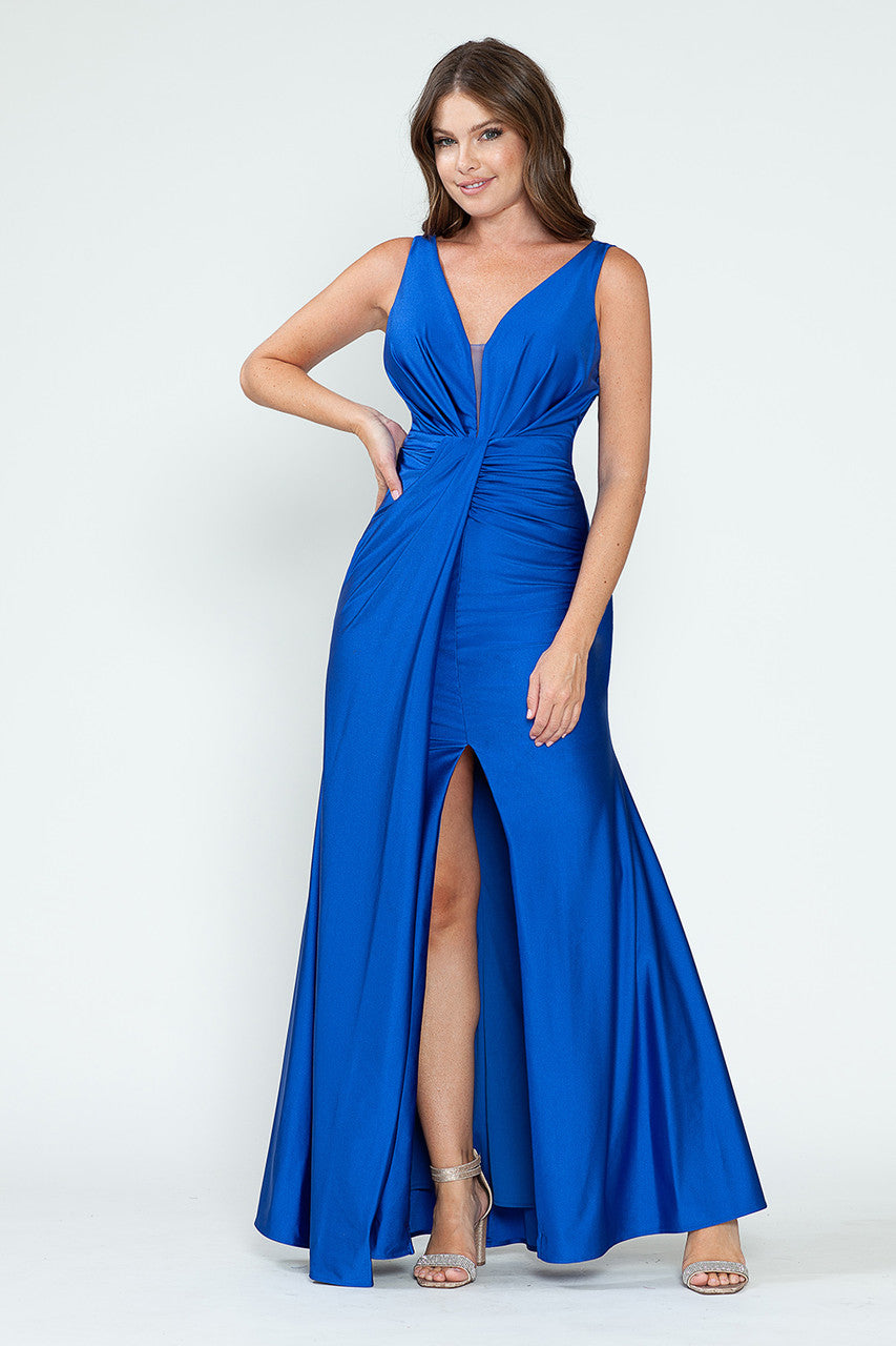 Bridesmaid Dress V-Neck Empire Bodice Ruched Prom Gown By Lenovia 5319-New Collection