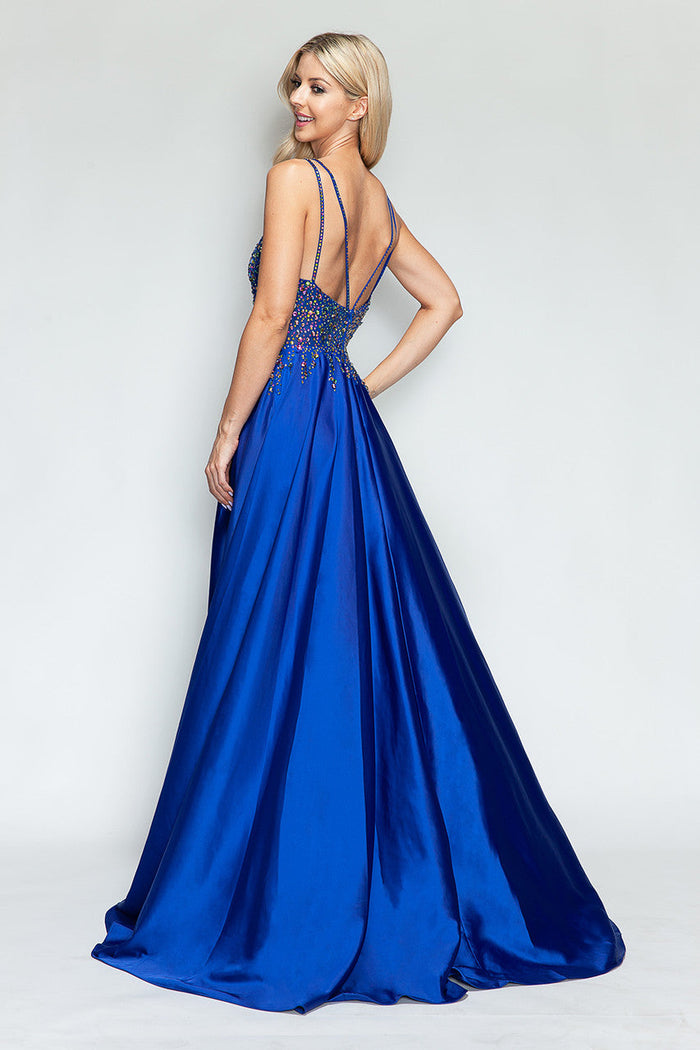 Prom Dress V-Neck Spaghetti Strap A-Line Formal Gown By Lenovia 8331-New Collection