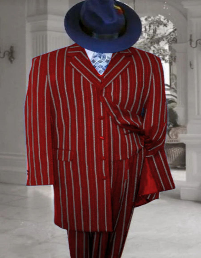 Red Zoot Suit - 1920s Suit - Gangster Long Suit by USA Men's Outlet