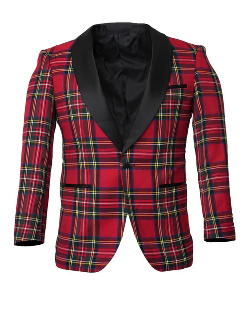 Cheap Tuxedos - Affordable Prom Suit - Men's Christmas Holiday Tuxedo Red Jacket Blazer