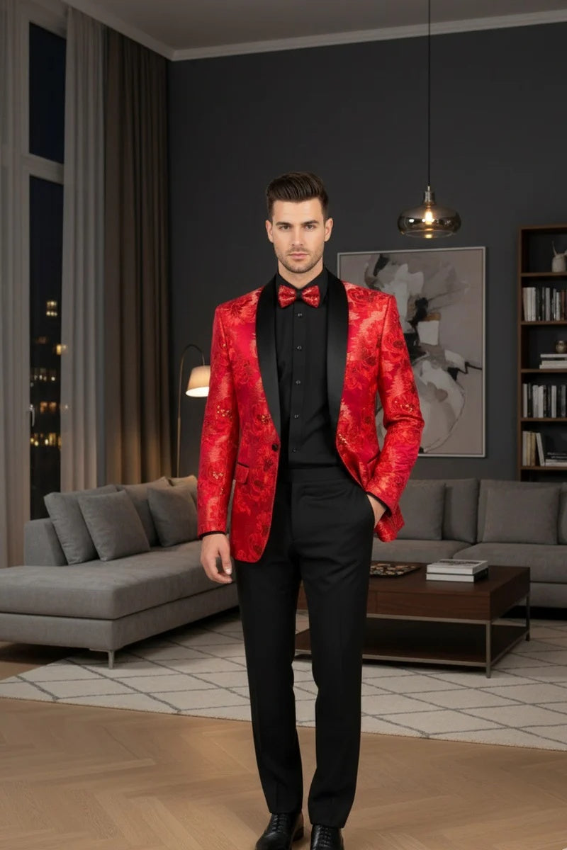 Red Formal Tuxedo Jacket