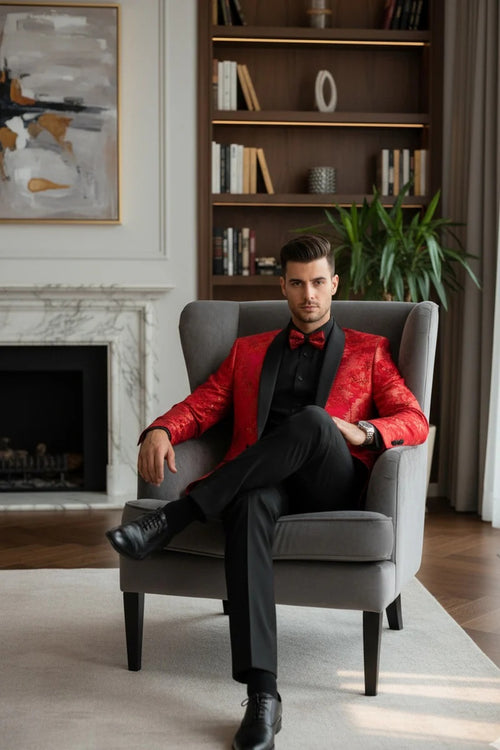 Red Formal Tuxedo Jacket