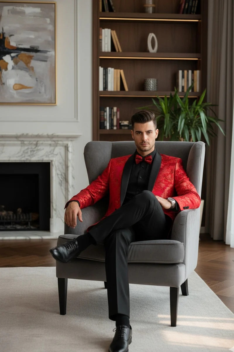 Red Formal Tuxedo Jacket