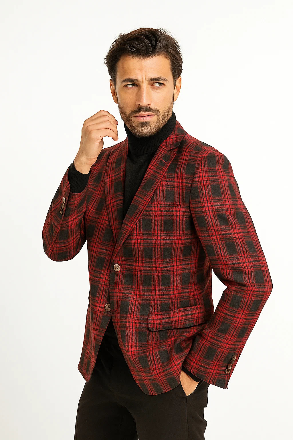 Red Plaid Sport Coat – SuitUSA