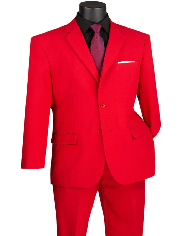 Mens 2 Button Classic Poplin Red Suit