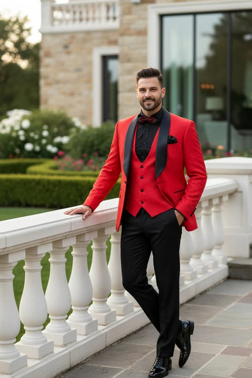 Red Vinci 1-Button Shawl Tuxedo