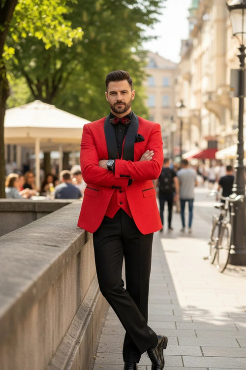 Red Vinci 1-Button Shawl Tuxedo