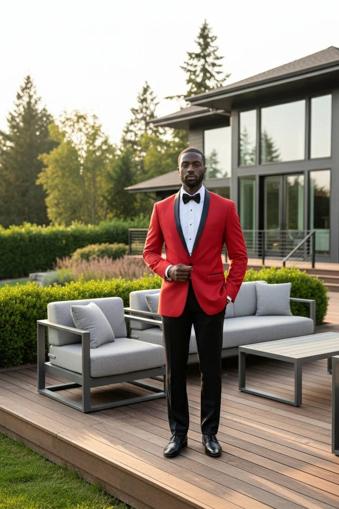 Red Vinci 1-Button Shawl Tuxedos
