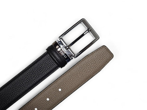 Reversible Belt in Pebble Leather