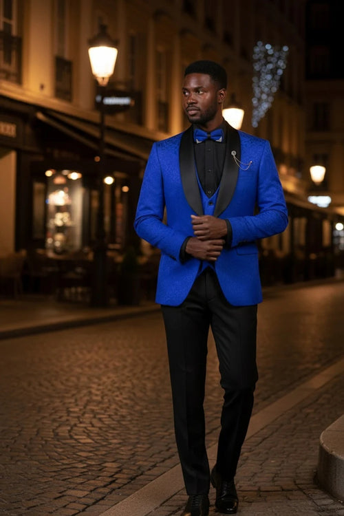 Royal Blue Vinci 1-Button Shawl Tuxedo