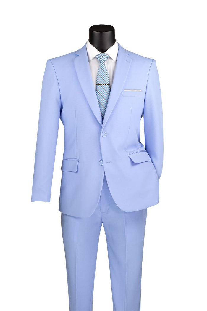 White Linen Blend Modern Fit Notch Lapel 2 Piece Suit by Vinci