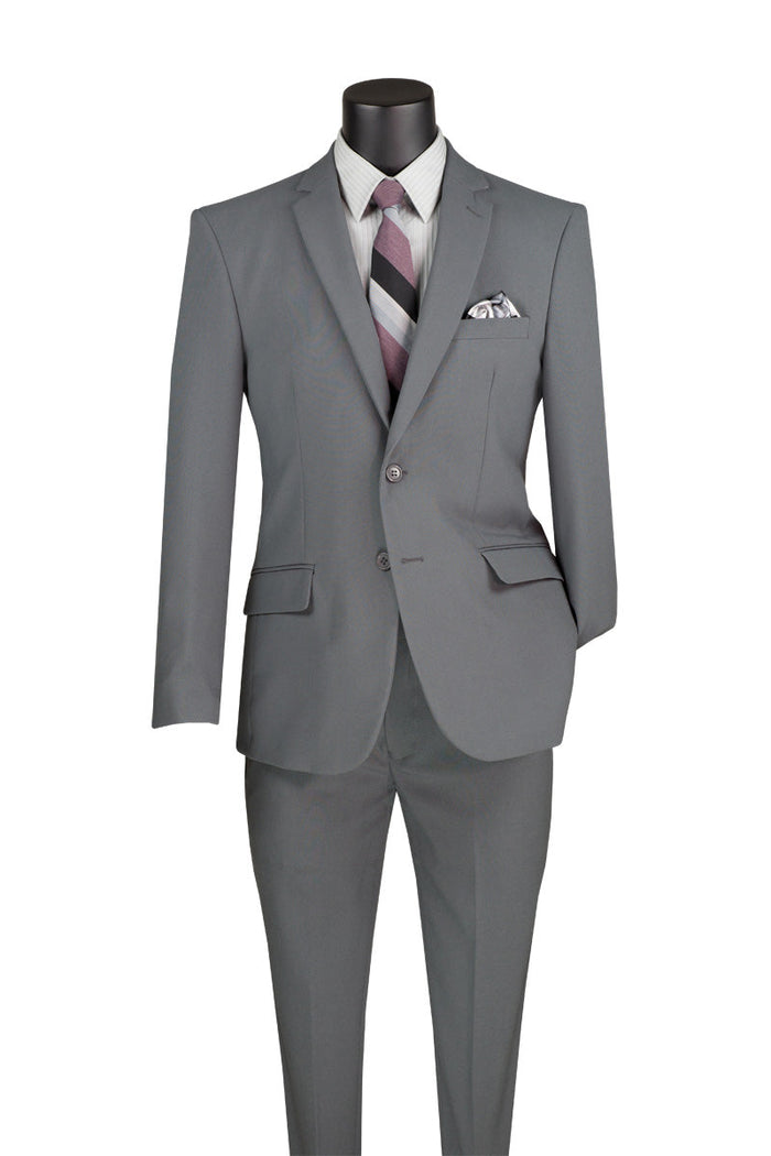 (42L, 44L, 44S) Regular Fit 2 Piece Burgundy Suit by Vinci
