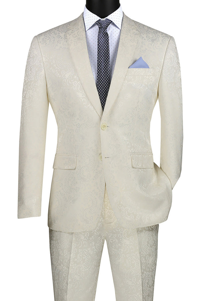 Slim Fit Shiny Sharkskin Men's 2 Piece Suit in Navy by Vinci